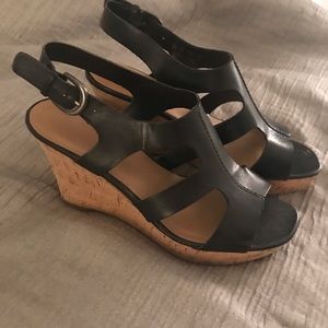 Franco Sarto black wedges!